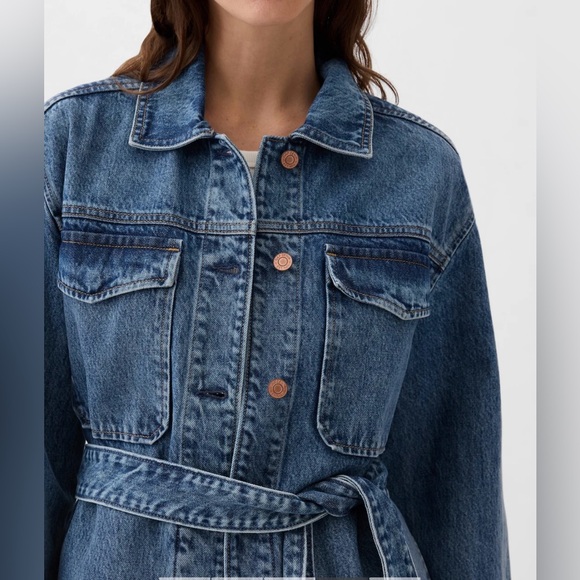 COPY - Gap Belted Denim Shirt Jacket - Picture 2 of 9